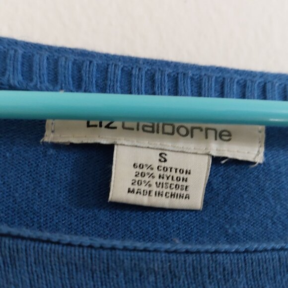 Liz Claiborne Multi Colored Top Sweet Blues Comfortable Casual Tops  SMALL - Picture 8 of 8